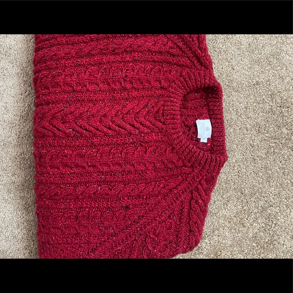 SUNSPEL RED CABLE SWEATER